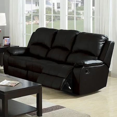 Casual Bonded Leather Dual Reclining Sofa